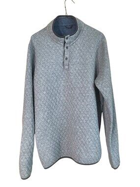 Quilted Reversible Pullover Sweatshirt Marine Layer no tags Blue & Gray Snap Col